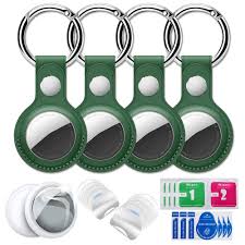 Llavero Airtag - Pack de 4 Fundas de Cuero PU